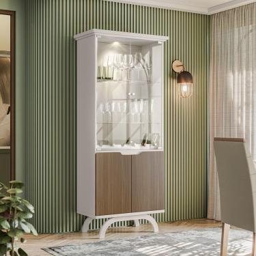 Imagem de Cristaleira 2 Portas Creta Off White Imbuia