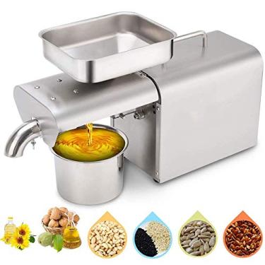 Imagem de Máquina automática de prensa de óleo doméstica 400W com prensagem a frio e quente instalação rápida, sementes de amendoim prensa de óleo de aço inoxidável expulsor de óleo doméstico/comercial
