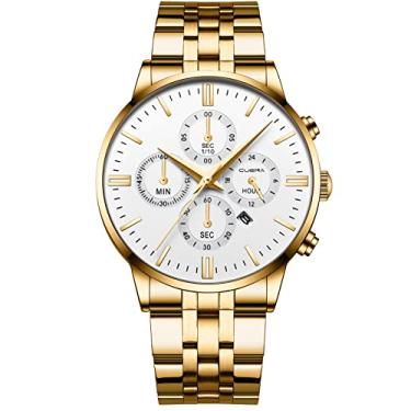 Imagem de Relógio masculino com pulseira de couro inspirados em pedras preciosas relógios masculinos relógios de titânio, 2-D, One Size