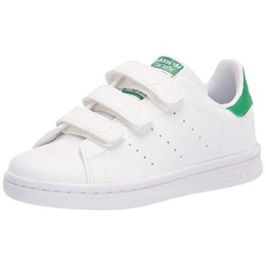 Imagem de adidas Originals Stan Smith (End Plastic Waste) Sneaker, White/White/Green, 2 US Unisex Little Kid