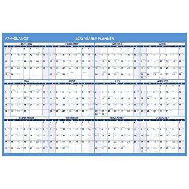 Imagem de Calendário apagável 2023, planejador de parede apagável a seco da AT-A-GLANCE, 122 x 81 cm, jumbo, horizontal, reversível para planejamento do espaço (PM30028)