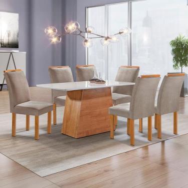 Imagem de Sala De Jantar Cel Móveis Sevilha Tampo Smart 170X90 Com 6 Cadeiras Lo