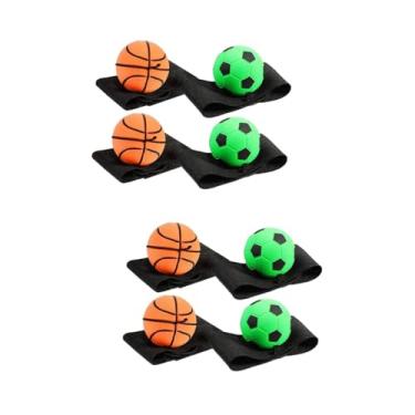 Imagem de VICASKY 8 Peças bola saltitante de pulso pulseira de futebol fita de pulso atlética cesta de drenagem futebol infantil bolas de borracha para crianças pulseiras de futebol basquetebol