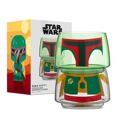 Imagem de JoyJolt Conjunto de 2 copos empilháveis de personagens Star Wars – 227 g Boba Fett Drinkware Conjunto de 2 copos com cabeça e corpo – Divertidos copos de água e bebidas mistas – Acessórios de cozinha