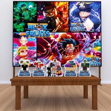 Imagem de Kit Decoração Festa de Aniversário Infantil Painel + Displays Blox Fruits
