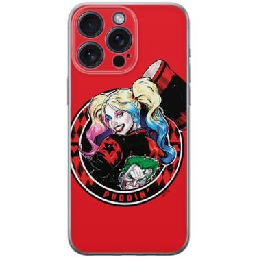Imagem de ERT GROUP Capa de celular para iPhone 15 PRO MAX original e oficialmente licenciada DC padrão Harley Quinn 002 perfeitamente adaptada à forma do celular, capa feita de TPU
