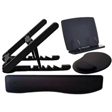 Imagem de Kit Office - Suporte P/Notebook, Apoio P/Leitura , Mousepad e Apoio p/Teclado(Keypad) - Masticmol e YES