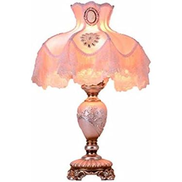 Imagem de Candeeiro de mesa candeeiro de mesa país princesa rendas lâmpada de cabeceira rosa menina quarto iluminação decorativa decoração para casa, jhy 003, s