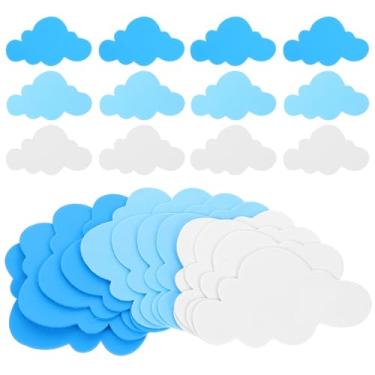 Imagem de 24 Unidades Adesivo De Vinil Adesivos Decalque Papeis De Parede Decalque De Parede Adesivos De Nuvem Para Paredes Decalques Da Parede Do Berçário Removível Bebê Nuvens Brancas