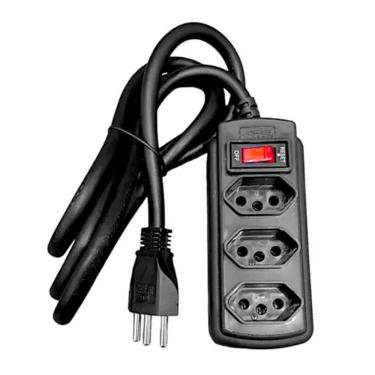 Imagem de Filtro de Linha C/ Disjuntor Rearmável 3s com Cabo 80cm Preto