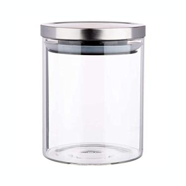 Imagem de Mimo Style Borossilicato Pote Hermético de Vidro com Tampa, Transparente (Inox), 750 ml