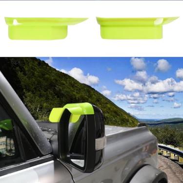 Imagem de RERPRO Capa protetora de viseira de chuva espelhada para Ford Bronco 2/4 portas 2021 2022 2023 2024 retrovisor lateral espelho de chuva sobrancelha acessórios de decoração externa, 1 par verde