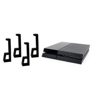 Imagem de Kimalab Horizontal Vertical Stand for PlayStation 4 Original - Cooling Station Feet for PS4 Console Fat Compatible - Updated Design for Secure Fit (Black)