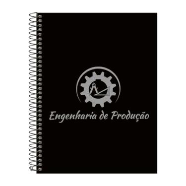 Imagem de Caderno Universitário Espiral 15 Matérias Profissões Engenharia de Produção (Preto e Prata)