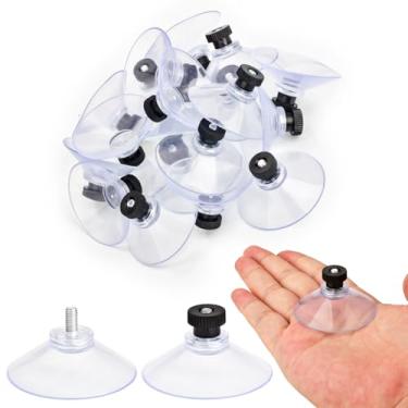 Imagem de AccEncyc Ventosas de vidro de 40 mm, ventosas de PVC transparente, suporte de sucção sem ganchos, para banheiro, parede, porta, janela, janela, carro, persiana (preto, 50 peças)