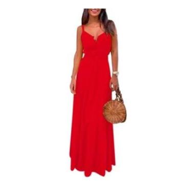 Imagem de Kit 3 Vestidos Longo Convidada Dia Com Botões No Decote De Alcinha-Feminino