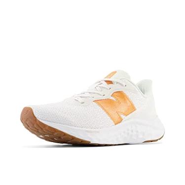Imagem de New Balance Tênis de corrida feminino Fresh Foam Arishi V4, 34, Sal marinho/laranja penugem, 7.5 Wide