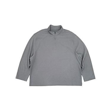 Imagem de Van Heusen Camisa masculina de manga comprida flexível com zíper 1/4, Cinza monumento, 4G