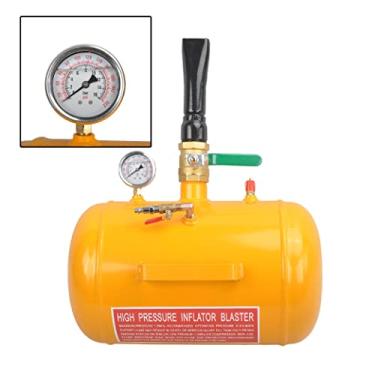 Imagem de BATONECO Assento com contas de pneu de 145 litros – Bomba de ar de 145 PSI com medidor de carro, caminhão, quadriciclo, tanque, resistente, amarelo
