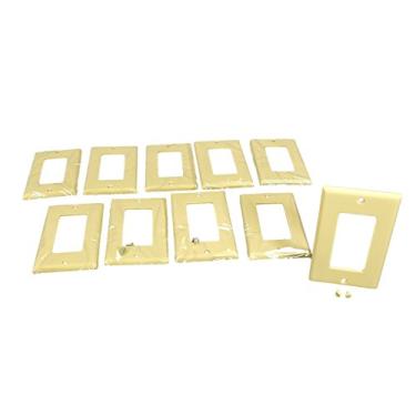 Imagem de 10 Placas de parede termofixas Ivory Leviton 1-Gang Decora GFI GFCI 80401-I