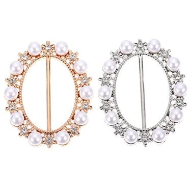 Imagem de 2 peças anel de cachecol clipes de xale clipes de camisa fivela de cintura anel de roupas suporte de decoração de moda acessórios para lenço xale guardanapo toalha de mesa