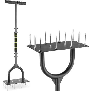 Imagem de Ferramenta de aeração de pontas aeradoras de gramado - Aeradores manuais de gramado com pontas mais longas, placa de pé mais larga - Ferramenta de gramado aerador de grama - Ferramenta de jardim para
