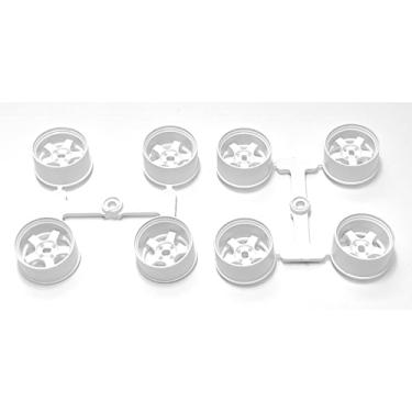 Imagem de DS Racing Conjunto de 8 peças de rodas brancas para Kyosho Mini-Z AWD MA020 MA030 RC 1/24 1/28 Mini-Q DRZ GLD 20 mm de diâmetro (8X rodas largas)