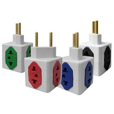 Imagem de Adaptador Benjamin Cubo de Tomada com 3 Entradas 10A e 1 Entrada 20A Plug Padrão 3 Pinos Novo Antigo Bivolt