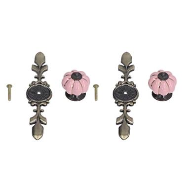 Imagem de Puxadores de Cerâmica, 2 Puxadores de Gaveta, Puxadores de Gaveta, Puxadores de Gaveta, Puxadores de Porta de Armário de Abóbora Pintados à Mão Com Parafusos, Maçanetas (1045A