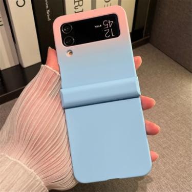 Imagem de Para Galaxy Z Flip6 ZFlip 6 5 Matte Gradient Slim Case para Samsung Z Flip 4 3 Flip3 Zflip5 Dupla Cor Dobradiça Capa Dura, Rosa Azul, para Zflip3