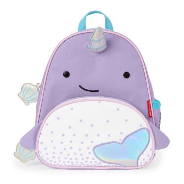 Imagem de Mochila Infantil Baleia Narval Zoo Skip Hop Espaçoso e Forro Fácil de Limpar