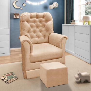 Imagem de Poltrona de Amamentação com Puff Agatha Phoenix Baby - Bege