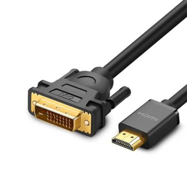 Imagem de Cabo Vídeo HDMI para DVI(24+1) Macho 1.5M Preto Conexão Alta Definição Ideal Monitores Projetores Computadores Transmissão Imagem Nítida Superior