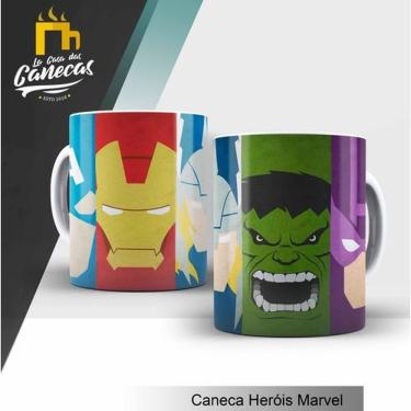 Imagem de Caneca Porcelana Personalizada Heróis Marvel