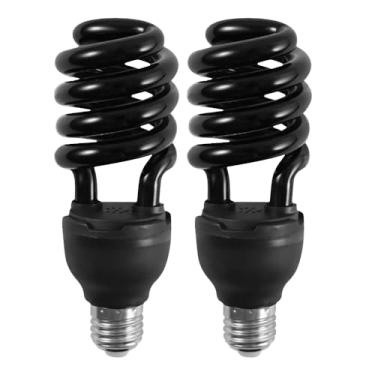 Imagem de Lâmpada CFL Black Light (BLB)/Luz negra espiral/Perfeita para Halloween/Captura de pragas/20 Watts/110 Volts/365 nm/E27/1 unidade (pacote com 2)