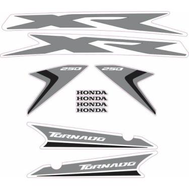 Imagem de Protetor Adesivo Kit Moto Xr 250 Tornado 2018 Honda Cinza - Resitank, 