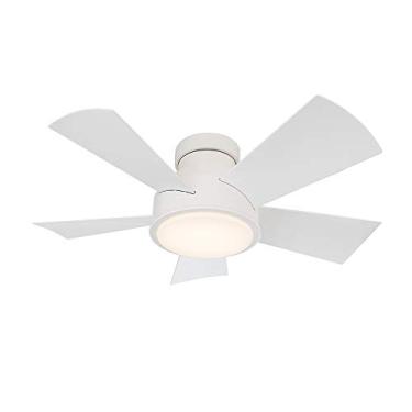 Imagem de Ventilador de teto Vox para ambientes internos e externos com 5 lâminas inteligentes, 96,5 cm, branco fosco com kit de luz LED 3000 K e controle remoto
