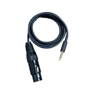 Imagem de Cabo Microfone XLR Femea de Linha x Plug Macho P3 Para Celular Tablet 