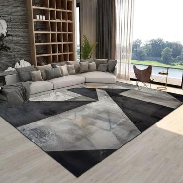 Imagem de Tapete abstrato geométrico para sala de estar, decoração de luxo para casa, mesa de centro, tapetes grandes para área, cabeceira de quarto, CZ0021, flanela, 1.200 x 300 cm, 78,7 x 118 pol.