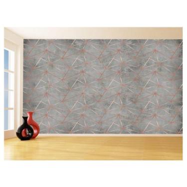 Imagem de Papel De Parede 3D Concreto Linhas Dourado Rose 3,5M Kkt174 - Você Dec