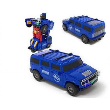 Imagem de Carro Hummer Transformers Vira Robo Projeta  Imagem Som e Luz Azul. - 