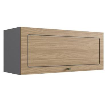 Imagem de Aéreo Cozinha Modulada MDP Édez Neuf, 1 Porta, Cedro e Grafite - Herva