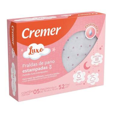 Imagem de Fralda de pano cremer luxo estampada menina caixa c/5