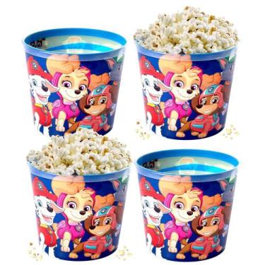 Imagem de 4 Potes Pipoca Estampado Patrulha Canina 2.1 litros Plasútil