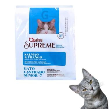 Imagem de Quatree Supreme Ração Para Gato Castrado Sênior de Salmão e Frango Pac