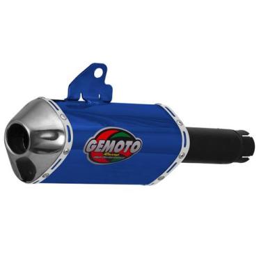 Imagem de Ponteira de Moto Gemoto Racing 3 Trioval Twister 2016 À 2020, AZUL