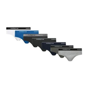 Imagem de Kit 6 Cuecas Adulto Selene Modelo Slip De Algodão Com Elástico De 30 M