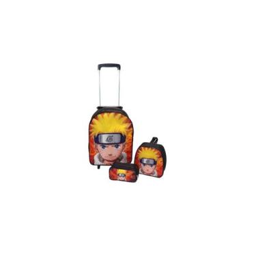 Imagem de Kit Mochila Escolar Com Carrinho Naruto Menino - DB