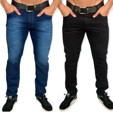 Imagem de Kit 2 Calças sarja masculino slim reta cores variadas - sky jeans, Jea