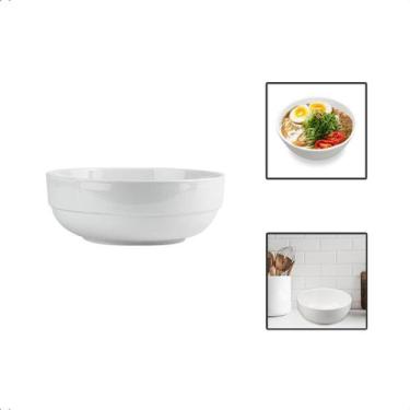 Imagem de Tigela Bowl 1150Ml Melamina Branca Cumbuca Caldo Sopa Salada - Unyhome